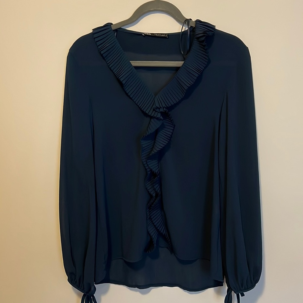 Zara Ruffle Front Blouse